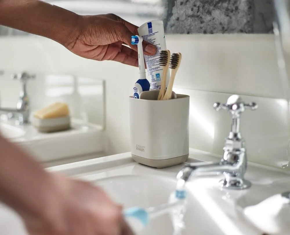 Joseph Joseph EasyStore Small Toothbrush Caddy Ecru