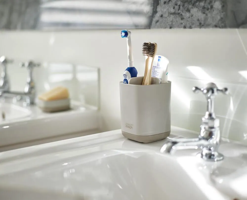 Joseph Joseph EasyStore Small Toothbrush Caddy Ecru