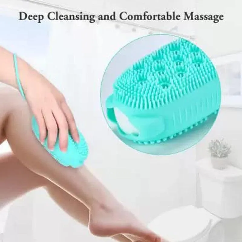 K Kudos Enterprise Multicolour Silicon Massage Bath Brush Hair Scalp & Bubble Bath Brush Shower Bath Brush Bathing Brush For Cleaning Body Silicone Bath Wash Scrubber Cleaner & Massager For Shampoo Soap