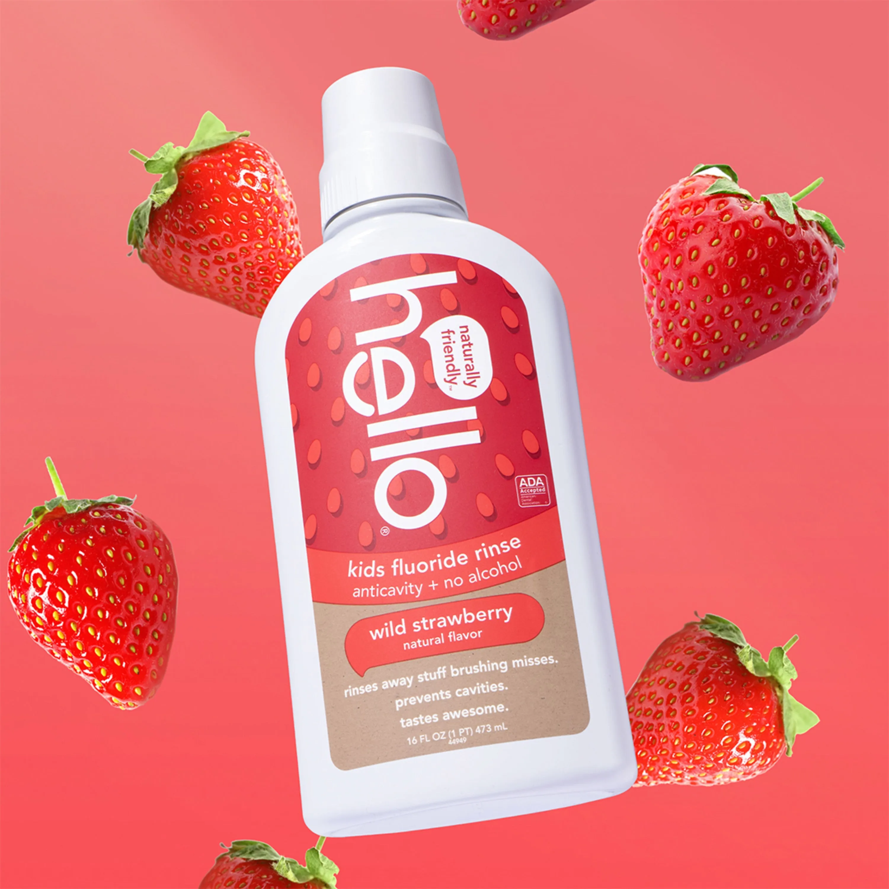 kids fluoride strawberry mouthwash