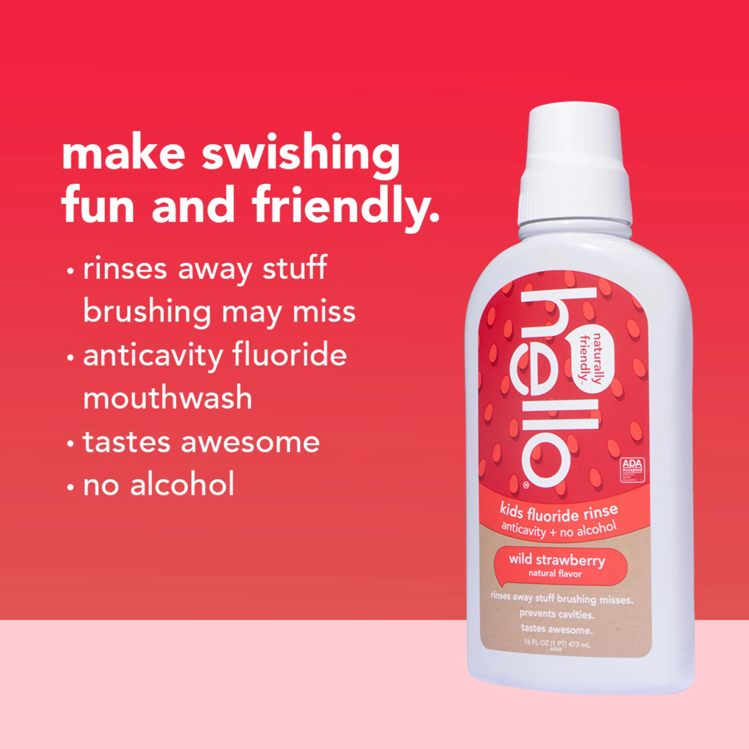 kids fluoride strawberry mouthwash