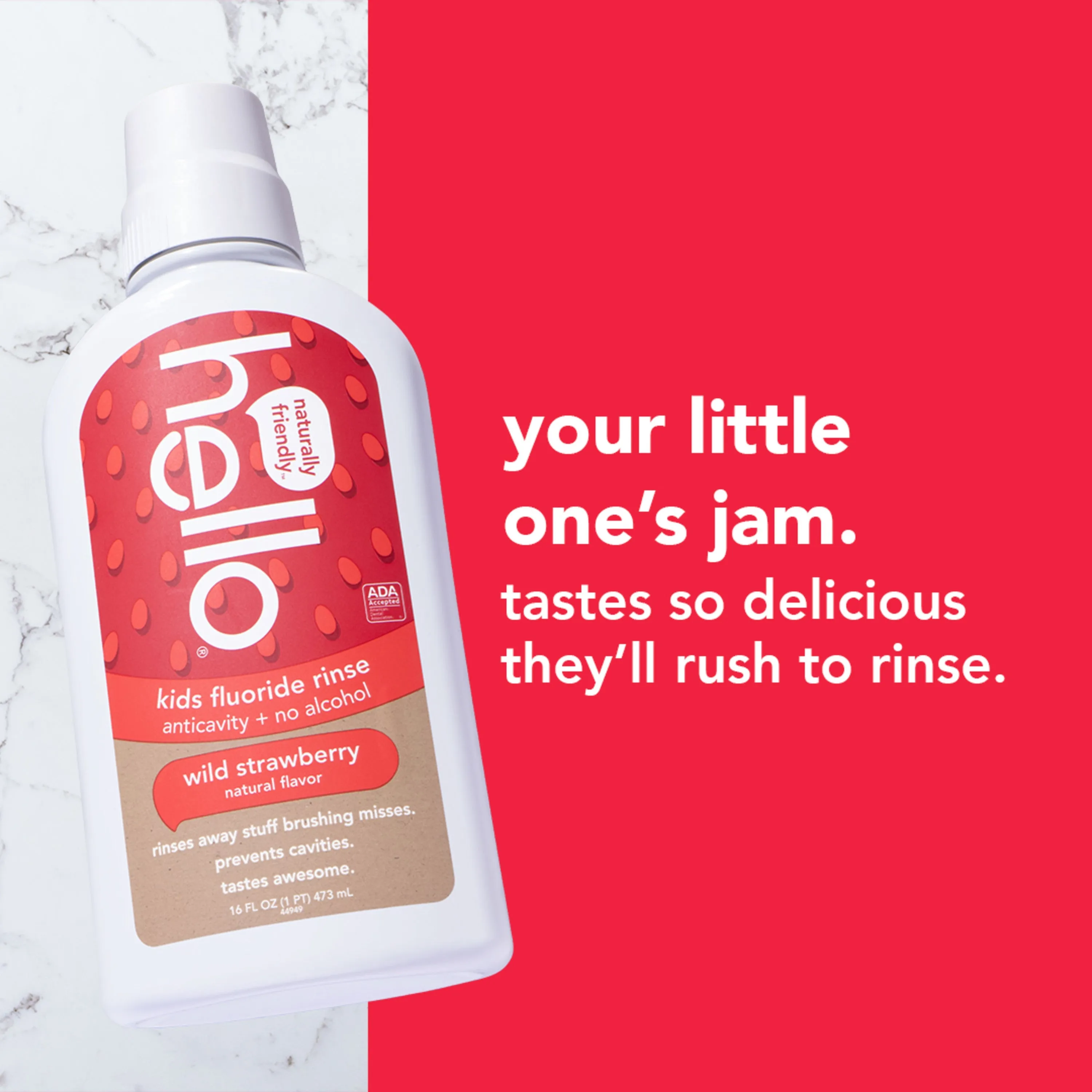 kids fluoride strawberry mouthwash