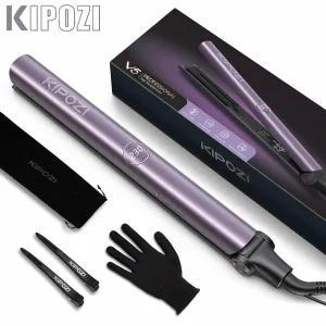 KIPOZI Flat Iron 2 In 1 Instant Heating Professional Hair Straightener with Digital Display