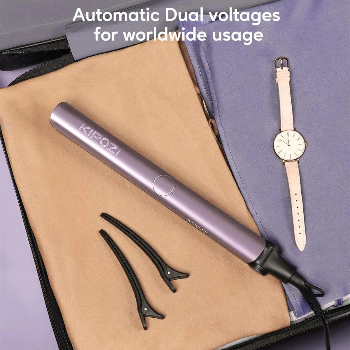 KIPOZI Flat Iron 2 In 1 Instant Heating Professional Hair Straightener with Digital Display
