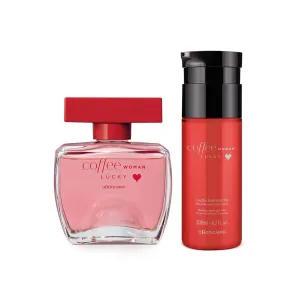 Kit Coffee Woman Lucky: Deodorant Cologne 100ml   Body Lotion 200ml - o Boticario