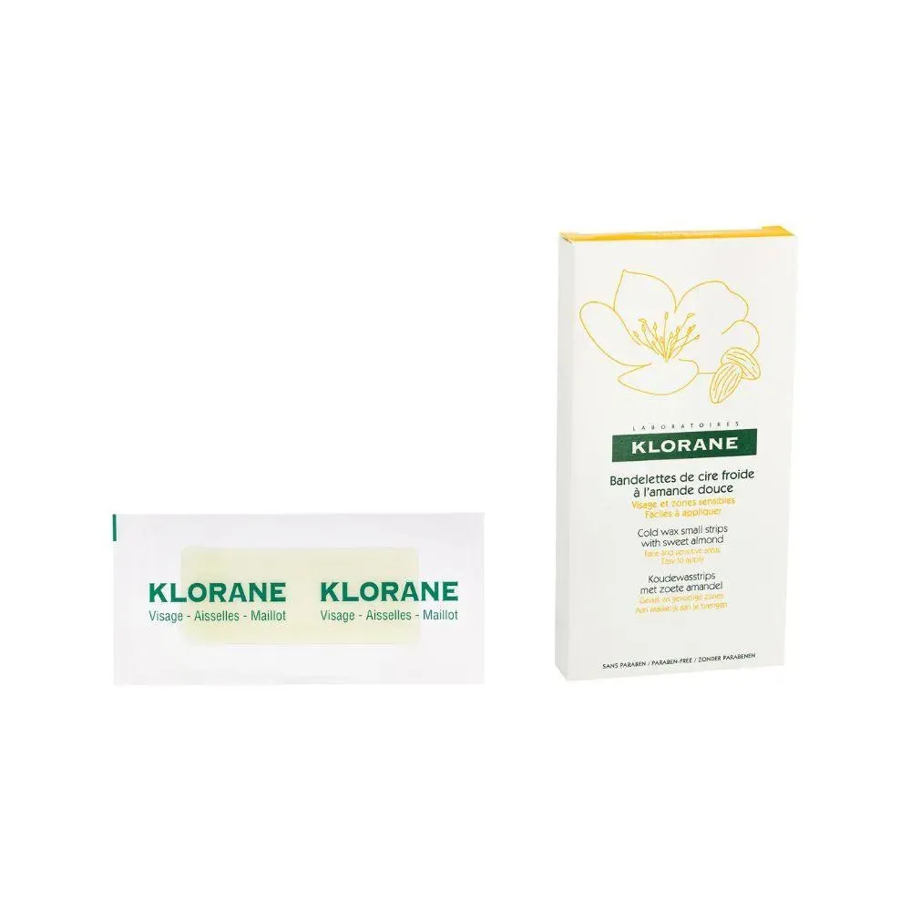 Klorane cold wax strips hair removal - face & sensitive areas
