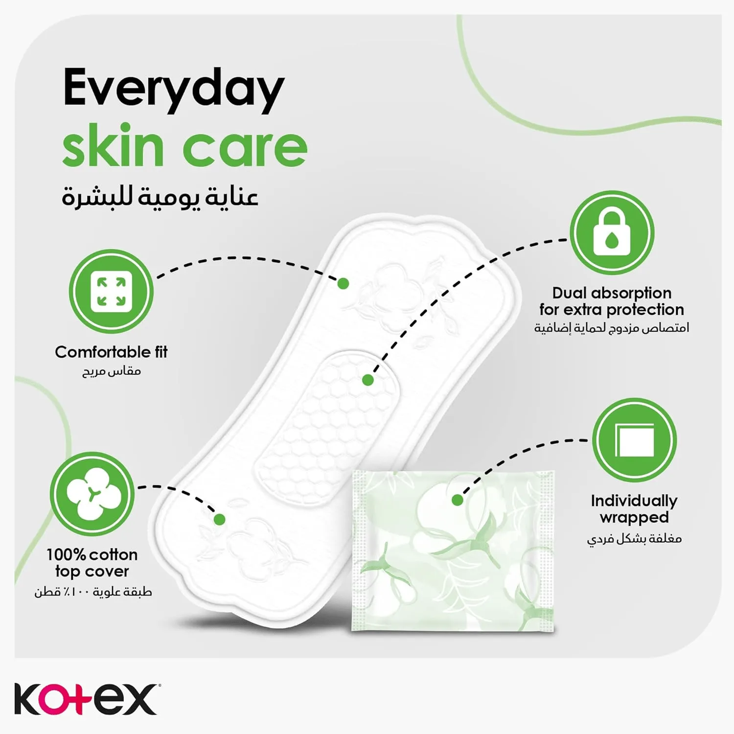 Kotex Natural 100% Cotton Pantyliners - 84 Liners