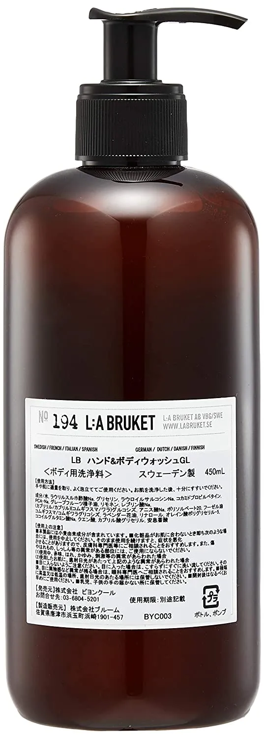 L:A Bruket No. 194 Grapefruit Leaf Hand & Body Wash 450 ml
