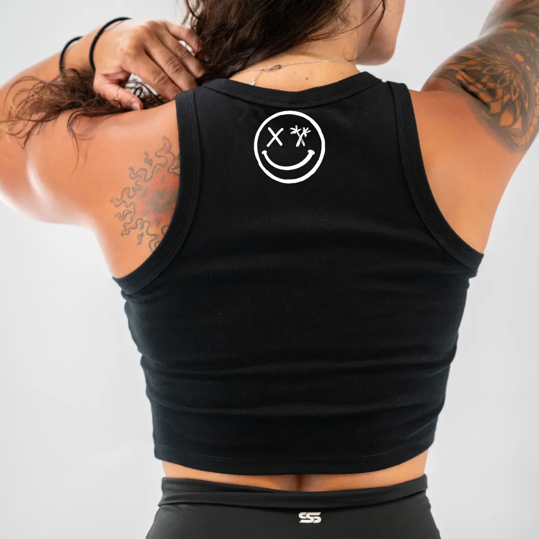 Ladies "Care Free" High Neck Sleeveless Crop Tank