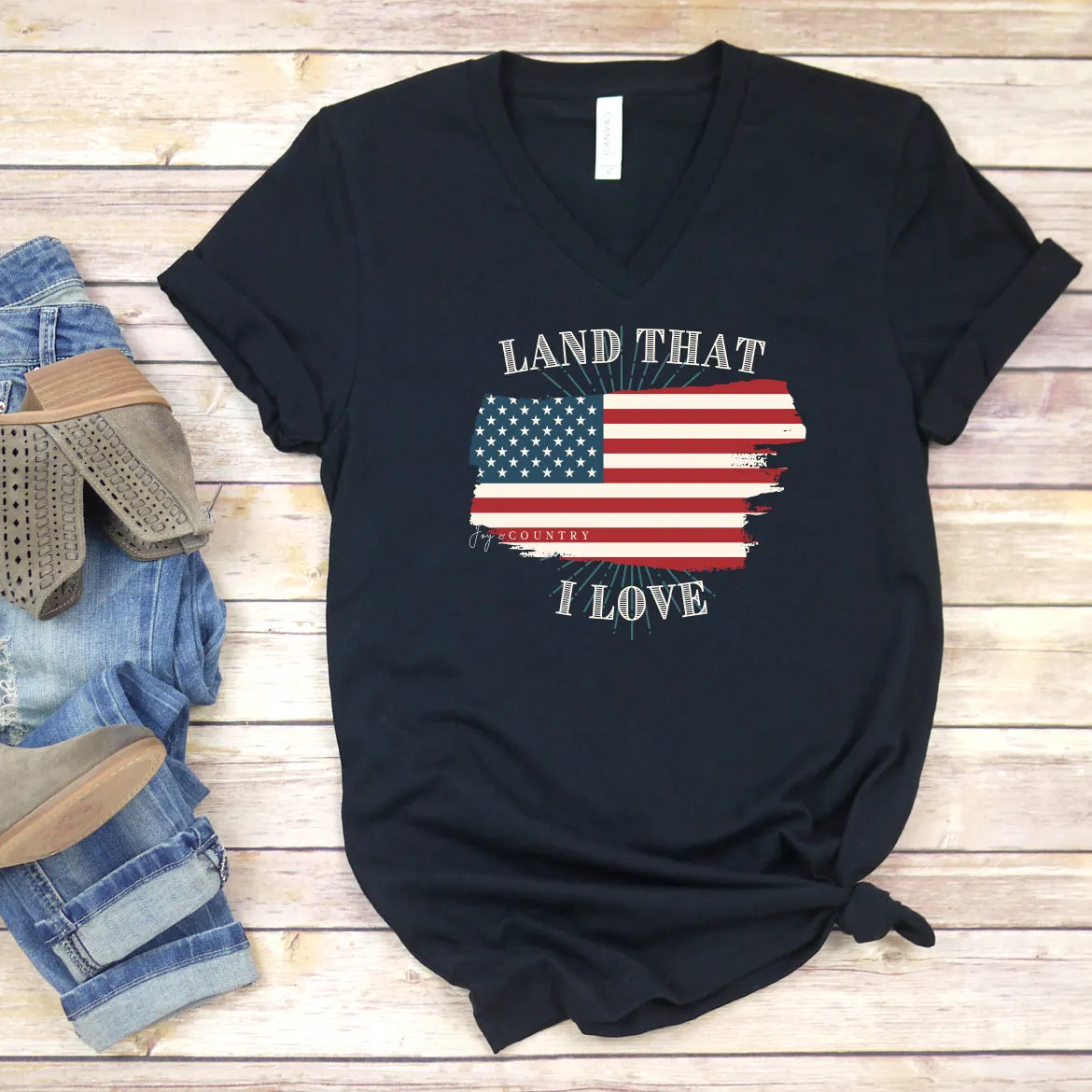Land that I Love - Unisex V-Neck Tee