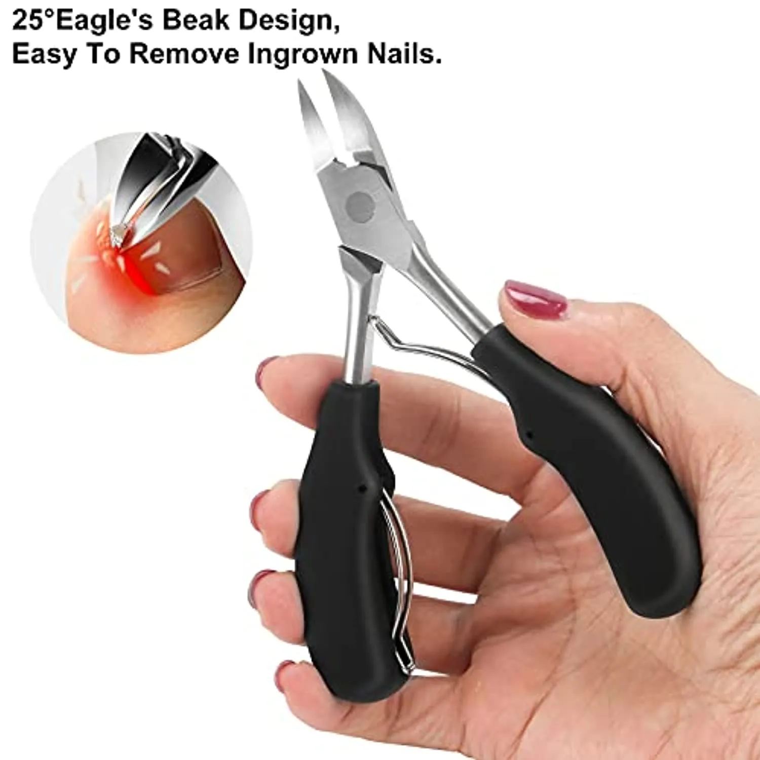 Large Nail Clippers Set (5Pcs), Sharp Heavy Duty Toenail and Fingernail Clippers, Toenail Clippers for Thick Nails and Ingrown Toenail, Suitable for Adult Seniors Men Women