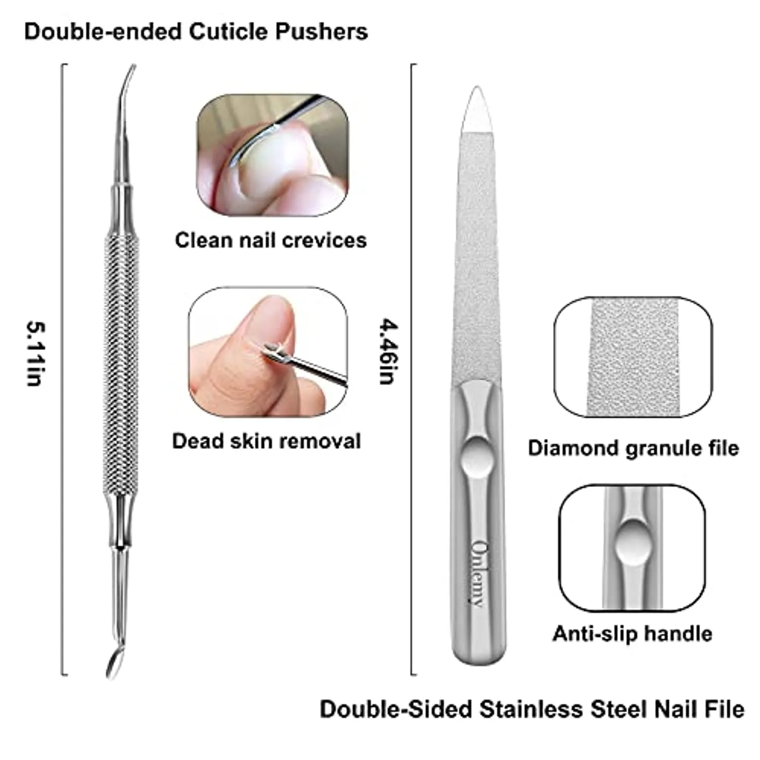 Large Nail Clippers Set (5Pcs), Sharp Heavy Duty Toenail and Fingernail Clippers, Toenail Clippers for Thick Nails and Ingrown Toenail, Suitable for Adult Seniors Men Women