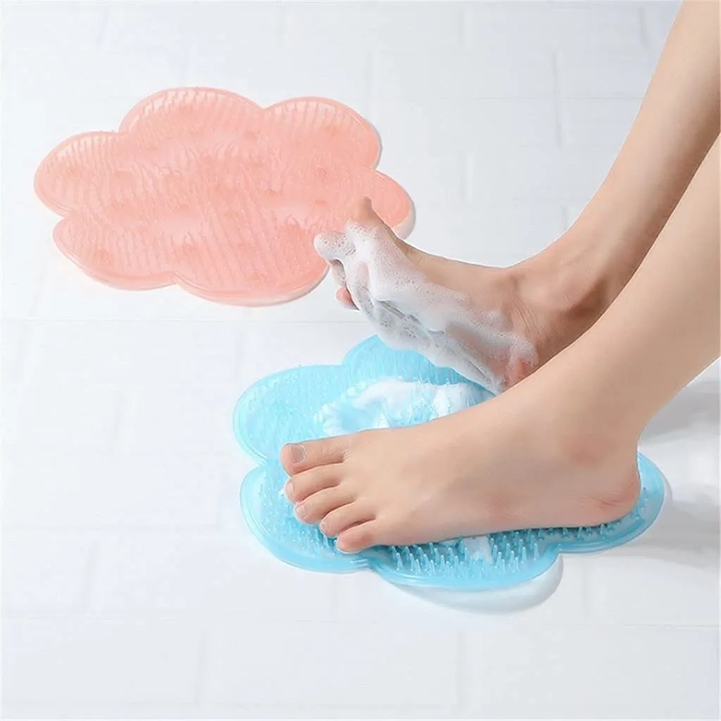 Lazy Bath Massage Pad Silicone Foot Body Scrubber cleaning Suction Cup Bathroom Shower Non-Slip Mat
