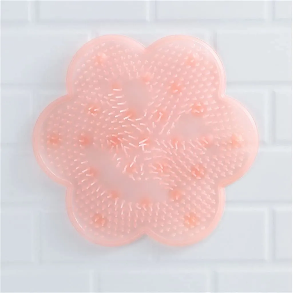 Lazy Bath Massage Pad Silicone Foot Body Scrubber cleaning Suction Cup Bathroom Shower Non-Slip Mat
