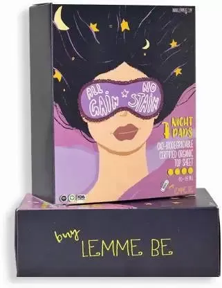 LEMME BE Organic, Biodegradable Sanitary Night Pads/Napkins (42 Pads)