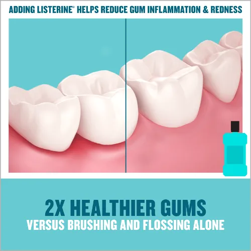 Listerine Cool Mint Daily Mouthwash for a cleaner fresher mouth than brushing alone, 1 Litre