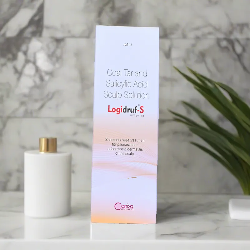 Logidruf-S Solution 100 ML | Anti Dandruff Shampoo | Remove Psoriasis Scales