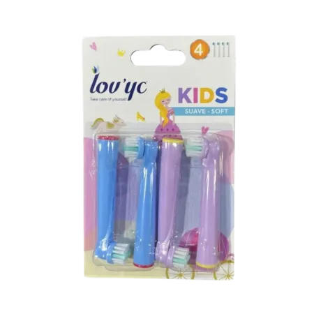 Lov'yc Kids Princess Toothbrush heads to Electric Toothbrush Soft - 4 PCS