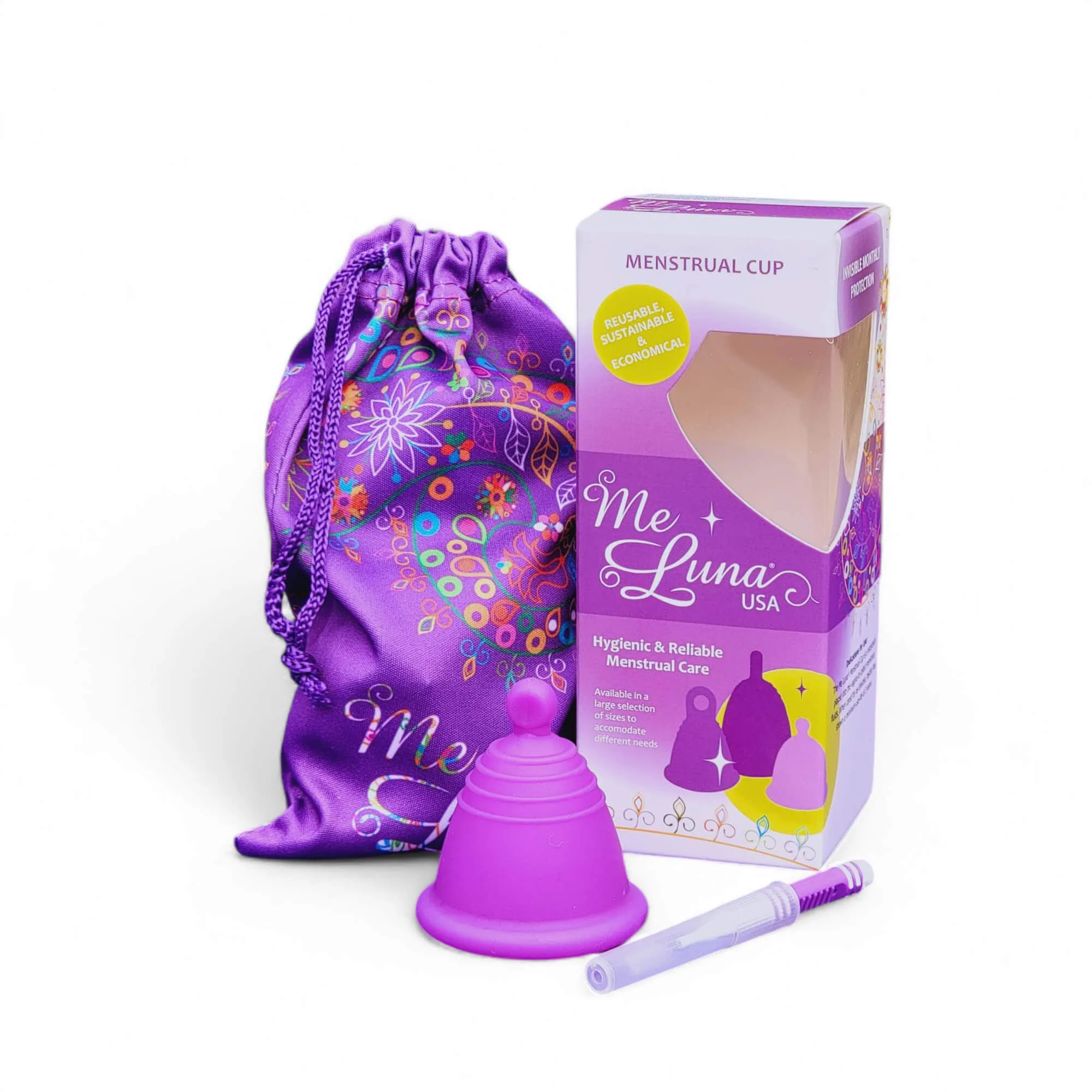 Low Cervix MeLuna Menstrual Cup (USA/FDA version), Ball Handle, Shorty, SPORT
