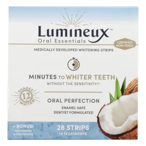 Lumineux Whitening Strips Oral Essentials, Certified Non-Toxic, 2x28 Strips   Mouthwash