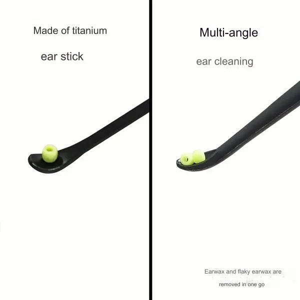Made in Japan, Green Bell is a spoon-like two-way ear picker. Black G-2174. Clean and refreshing. Rotating silicone brush head ear pick.