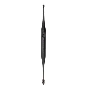 Made in Japan, Green Bell is a spoon-like two-way ear picker. Black G-2174. Clean and refreshing. Rotating silicone brush head ear pick.