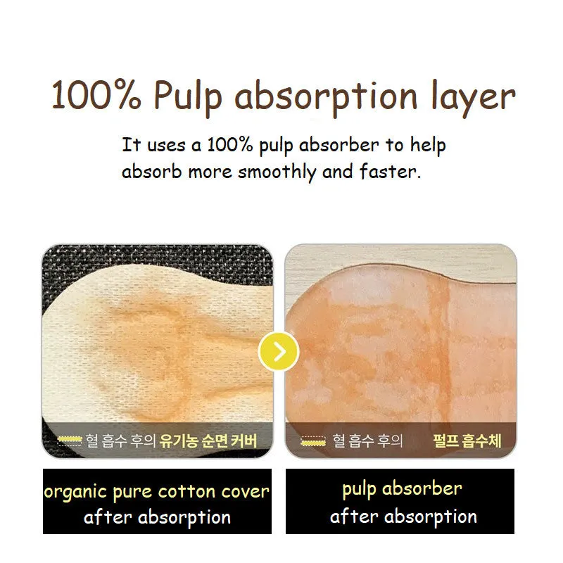 Made in Korea 100% Pure Cotton Organic Pure Cotton Cover Liner Long Panty Liner