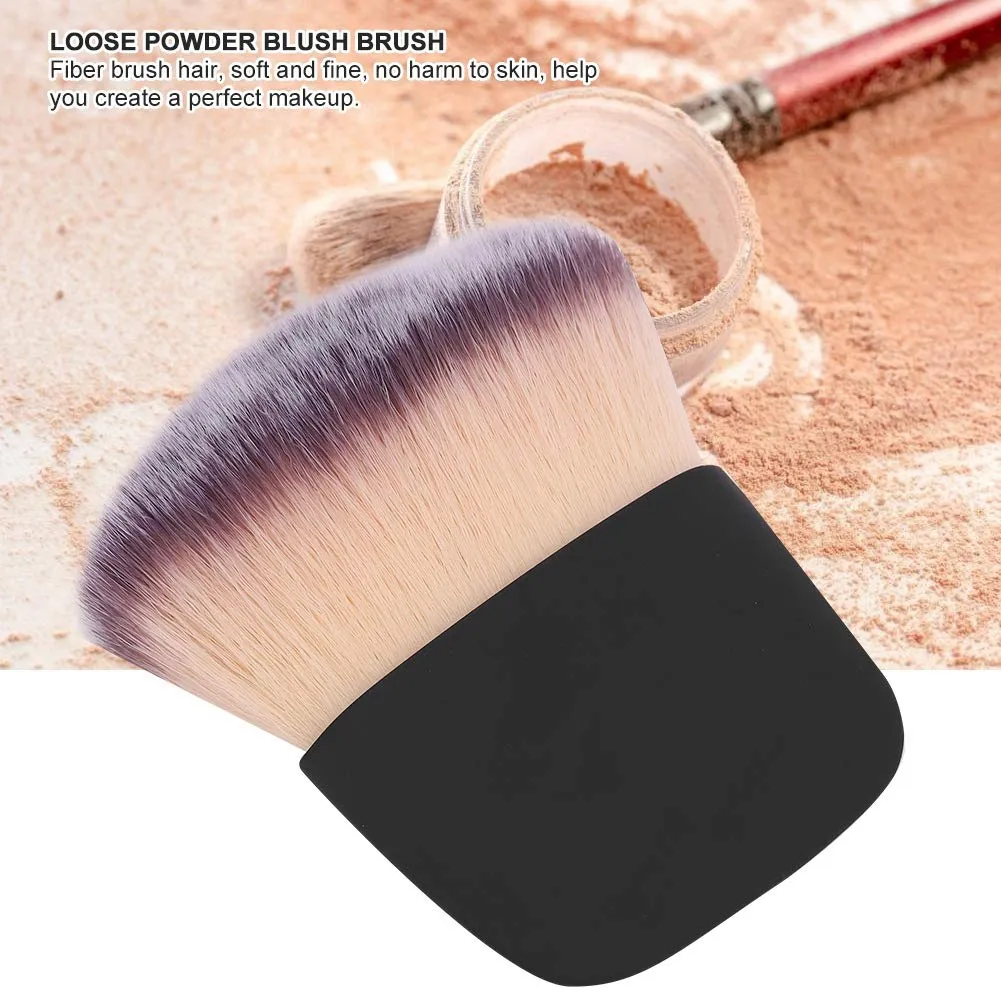 Makeup Brush, Mini Multifunctional Loose Powder and Blush Brush, Portable Soft Hair Beauty Tool (Black)