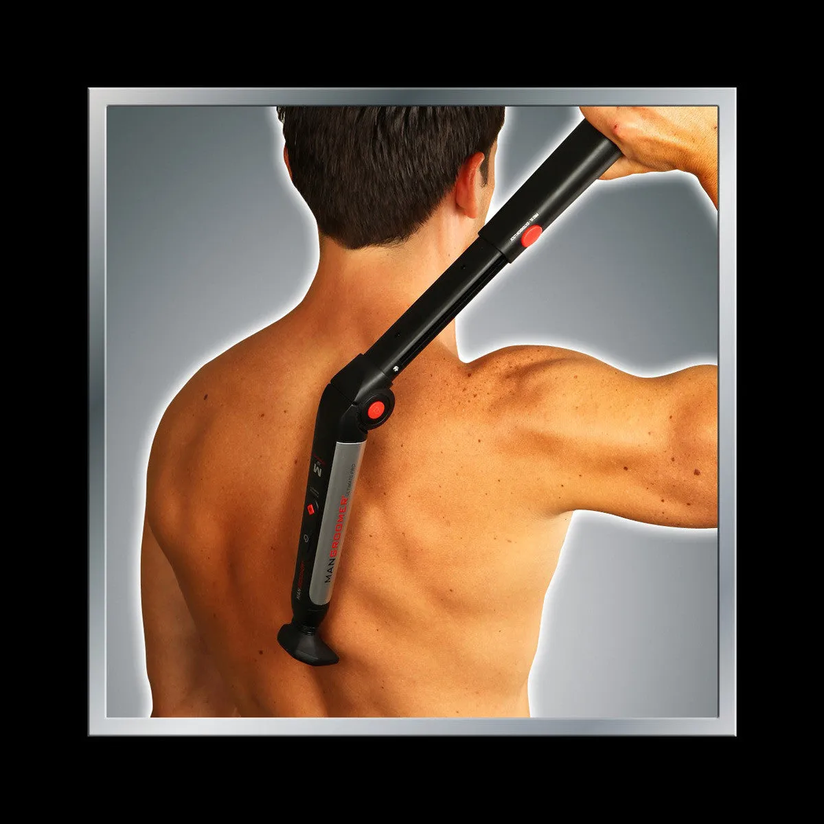 MANGROOMER - ULTIMATE PRO Back Shaver with 2 Shock Absorber Flex Heads, Power Hinge, Extreme Reach Handle and Power Burst