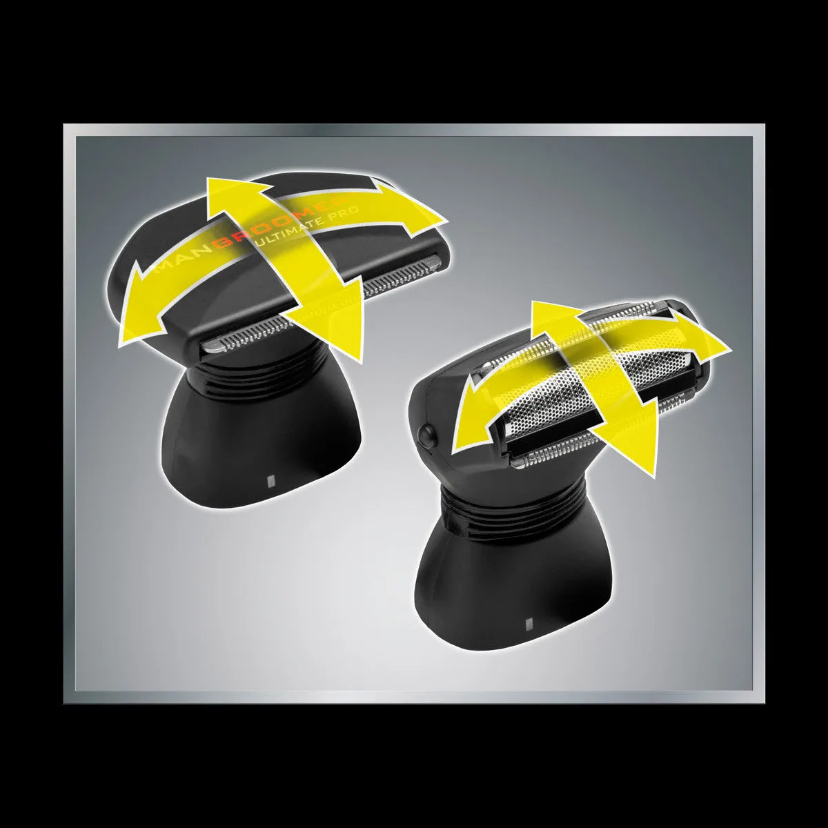 MANGROOMER - ULTIMATE PRO Back Shaver with 2 Shock Absorber Flex Heads, Power Hinge, Extreme Reach Handle and Power Burst