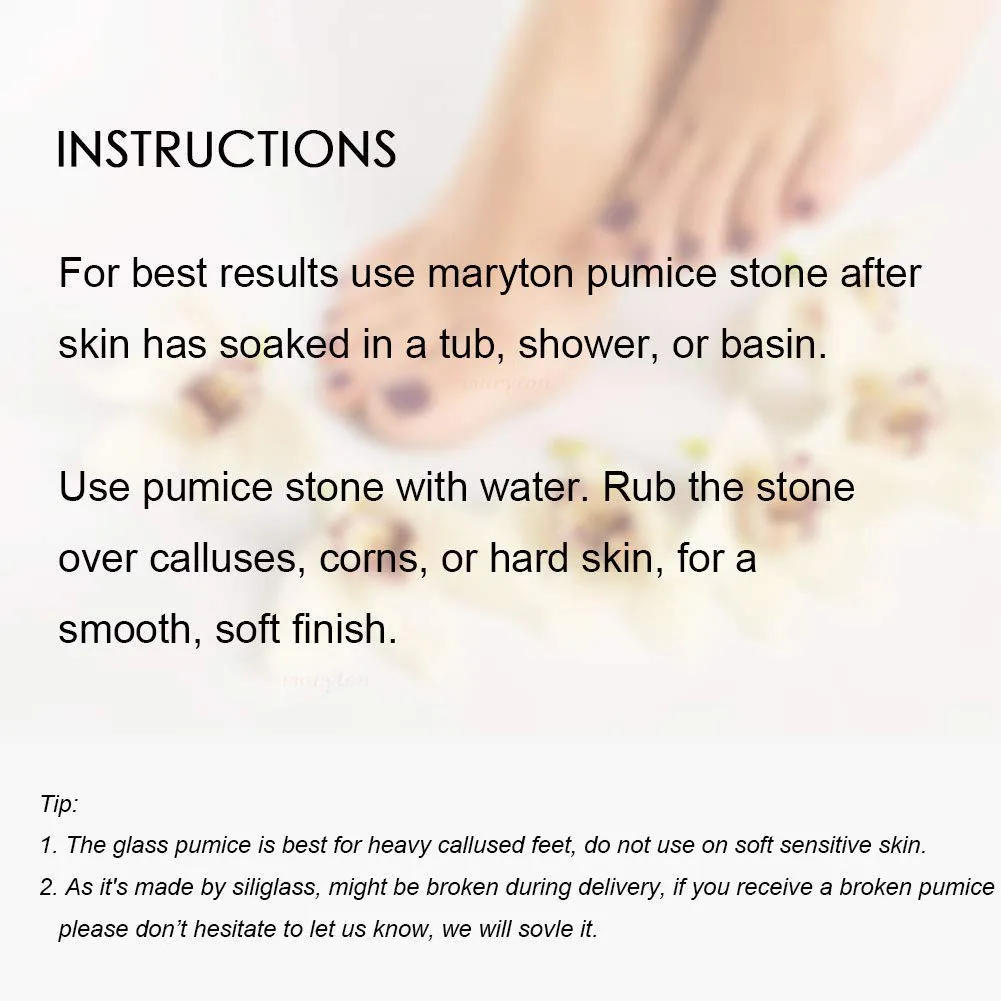 Maryton Glass Pumice Stone for Feet, Callus Remover and Foot Scrubber & Pedicure Exfoliator Tool Pack of 2