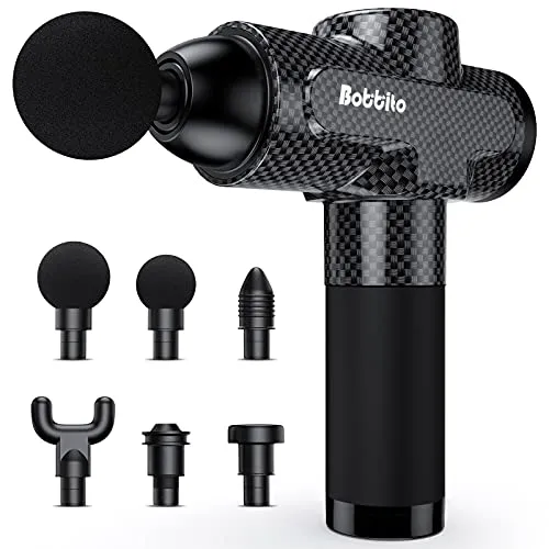 Massage Gun Deep Tissue Percussion Muscle Massage for Athletes - 20 Speeds Quiet Handheld Massager for Muscle Deep Relaxation - 6 Different Massage Heads