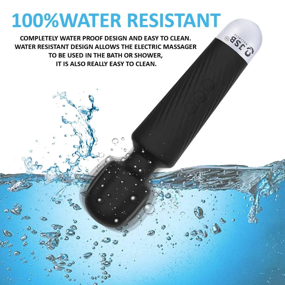 Massage Wand Personal Body Massager Wireless Rechargeable for Pain Relief, Cordless Handheld Vibration Massage Machine JSB HF56 Pro
