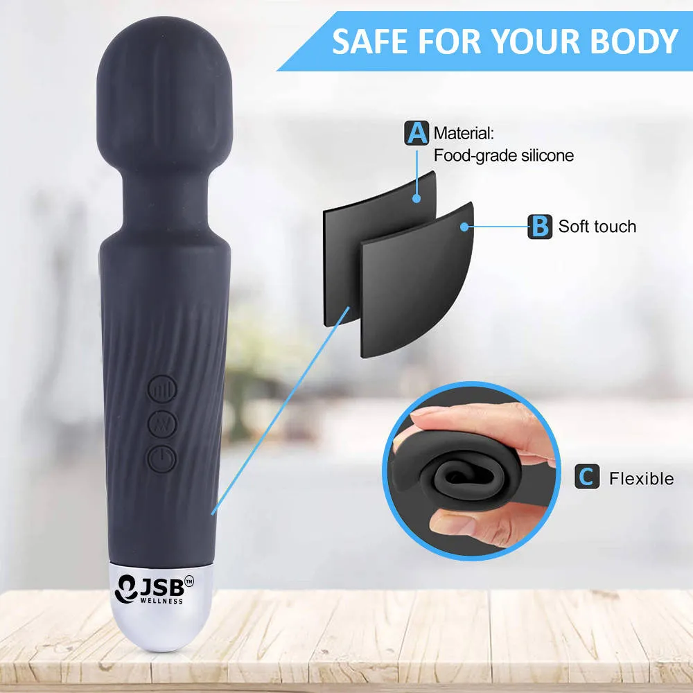 Massage Wand Personal Body Massager Wireless Rechargeable for Pain Relief, Cordless Handheld Vibration Massage Machine JSB HF56 Pro