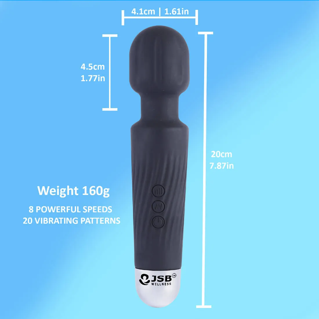 Massage Wand Personal Body Massager Wireless Rechargeable for Pain Relief, Cordless Handheld Vibration Massage Machine JSB HF56 Pro