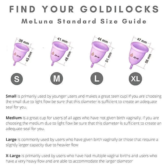 MeLuna Menstrual Cup (USA/FDA version) Stem Handle, SPORT