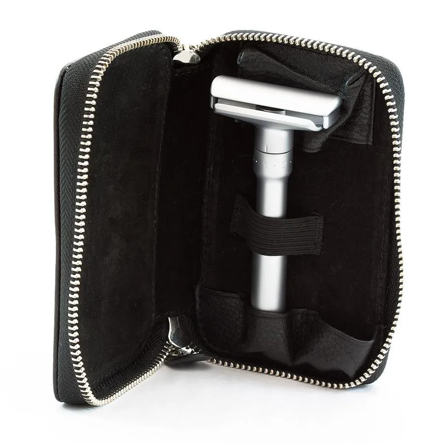 Merkur Safety Razor Set with Pebbled Leather Case, Save $10