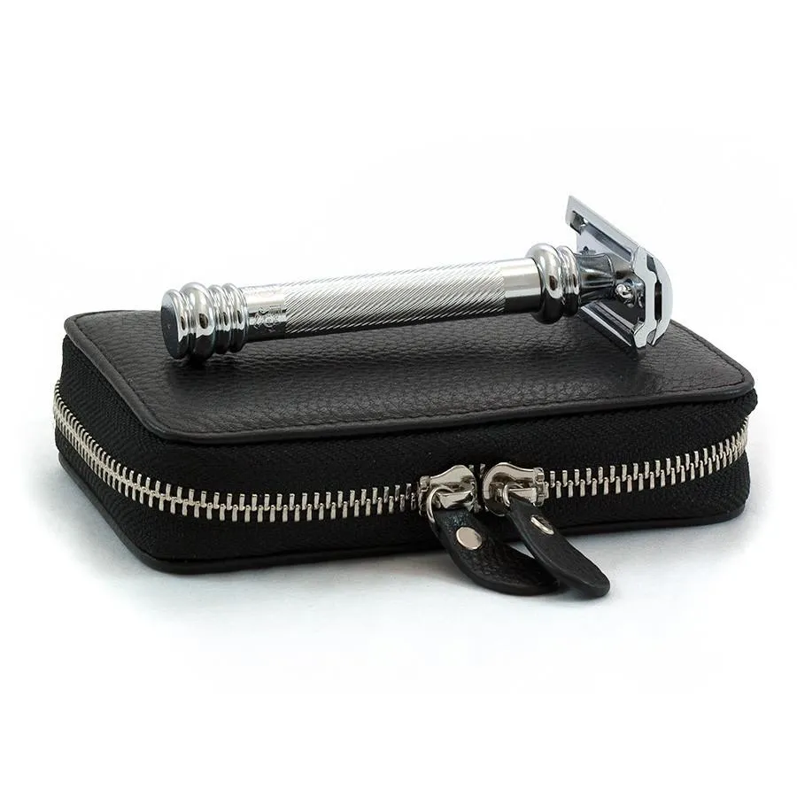 Merkur Safety Razor Set with Pebbled Leather Case, Save $10