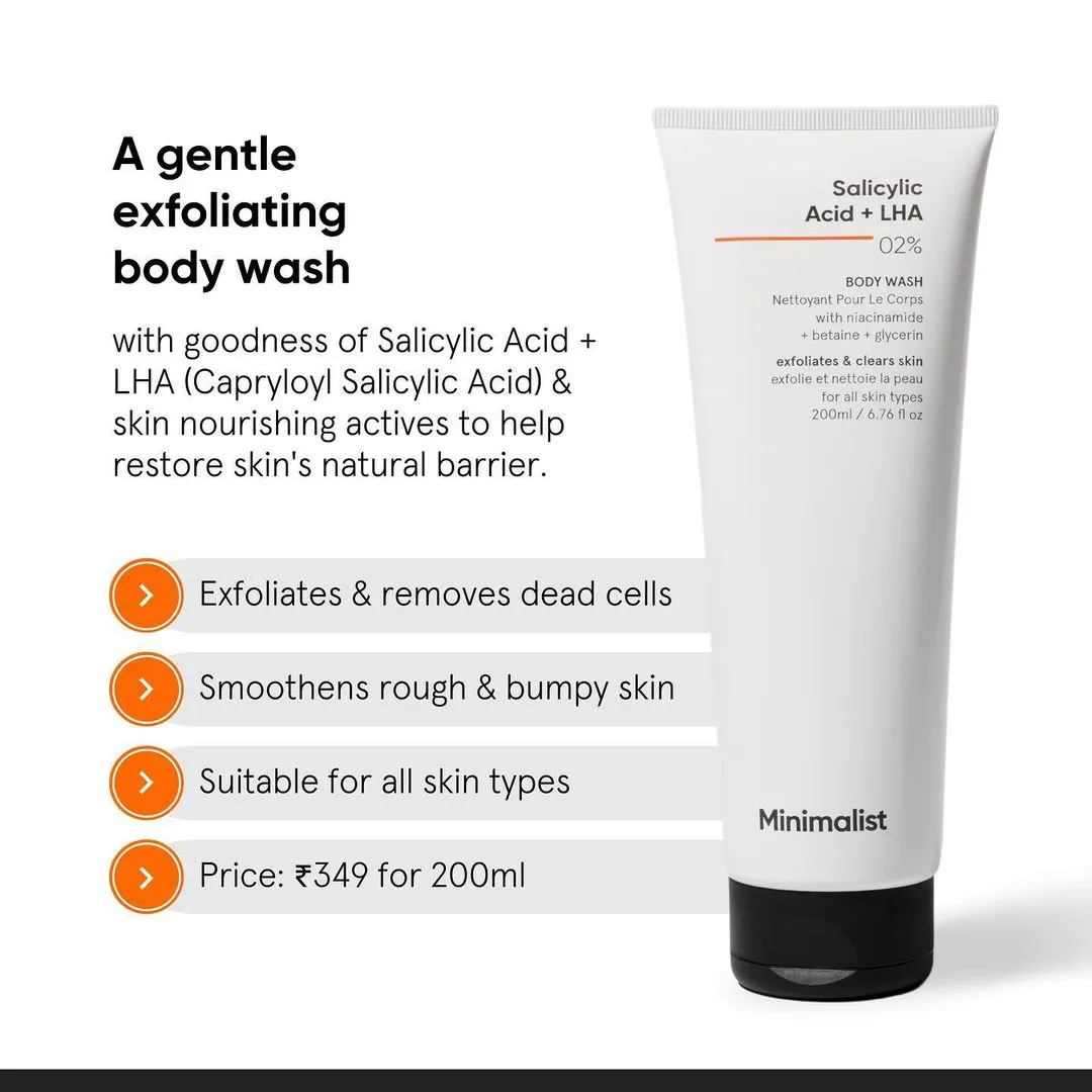 Minimalist Salicylic Acid   LHA 02% Body Wash