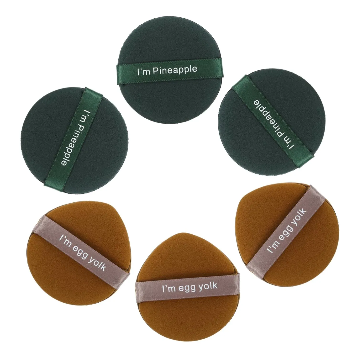 Mipcase 6pcs Loose Puff Dual-sided Soft Cosmetic Cushion for Wet Dry Use for Foundation Blusher Highlighter Application Washable for Makeup
