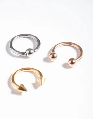 Mixed Metal Surgical Steel Horseshoe Body Pack