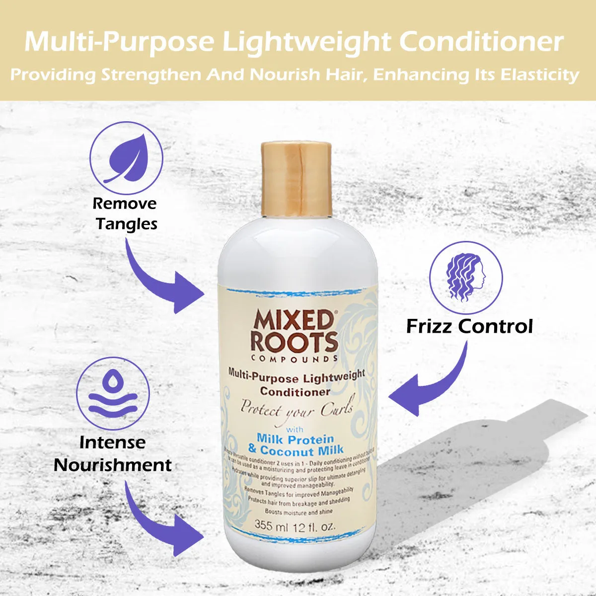Mixed Roots Compounds Lightweight Conditioner Milk Protein & Coconut Milk 355ml