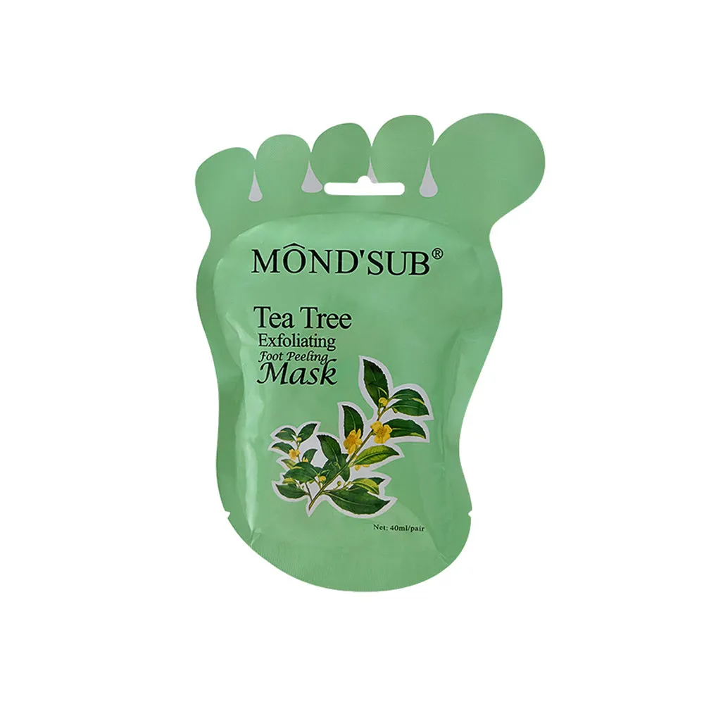 MOND'SUB  4PIECES Tea Tree Peel Foot Mask, Exfoliating, Removing Dead Skin, Moisturizing Heels, Rich In Tea Tree Essence, Pure Natural Extract.