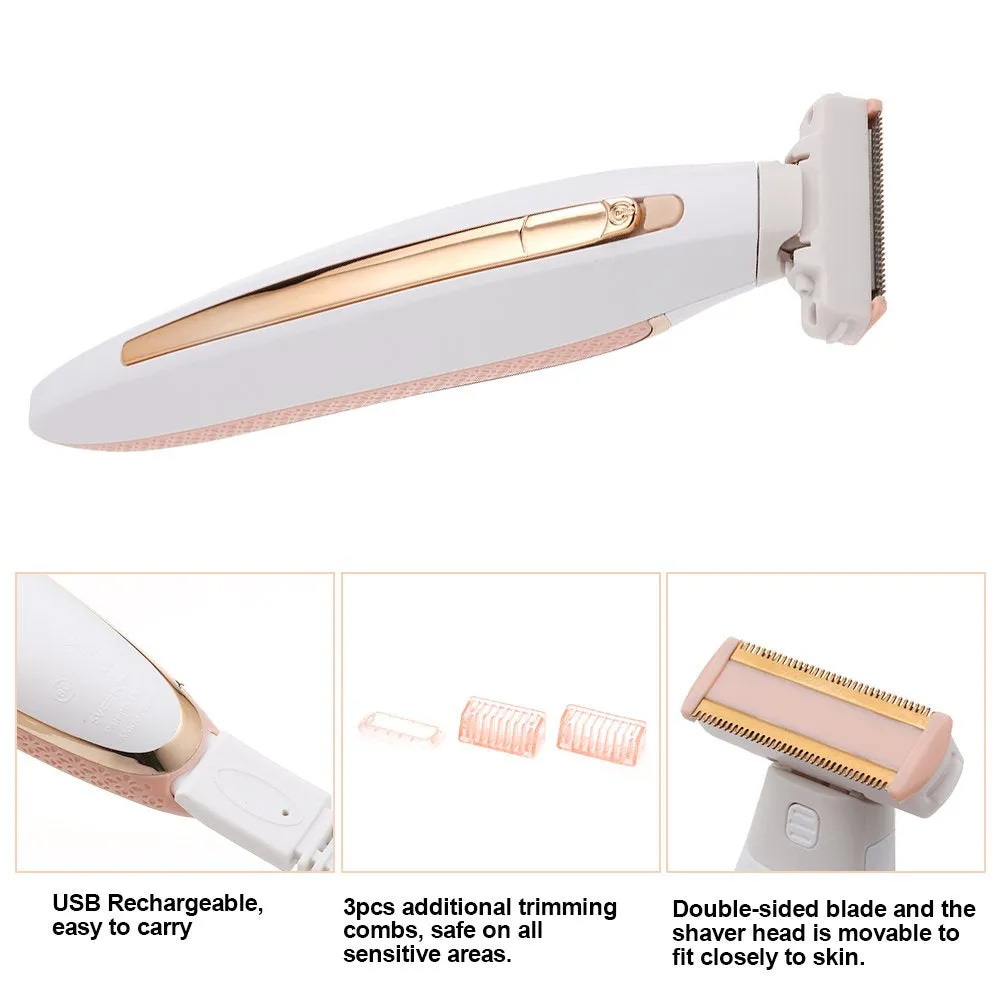 Multifunction Rechargeable Electric Shaver Body Hair Remover for Women