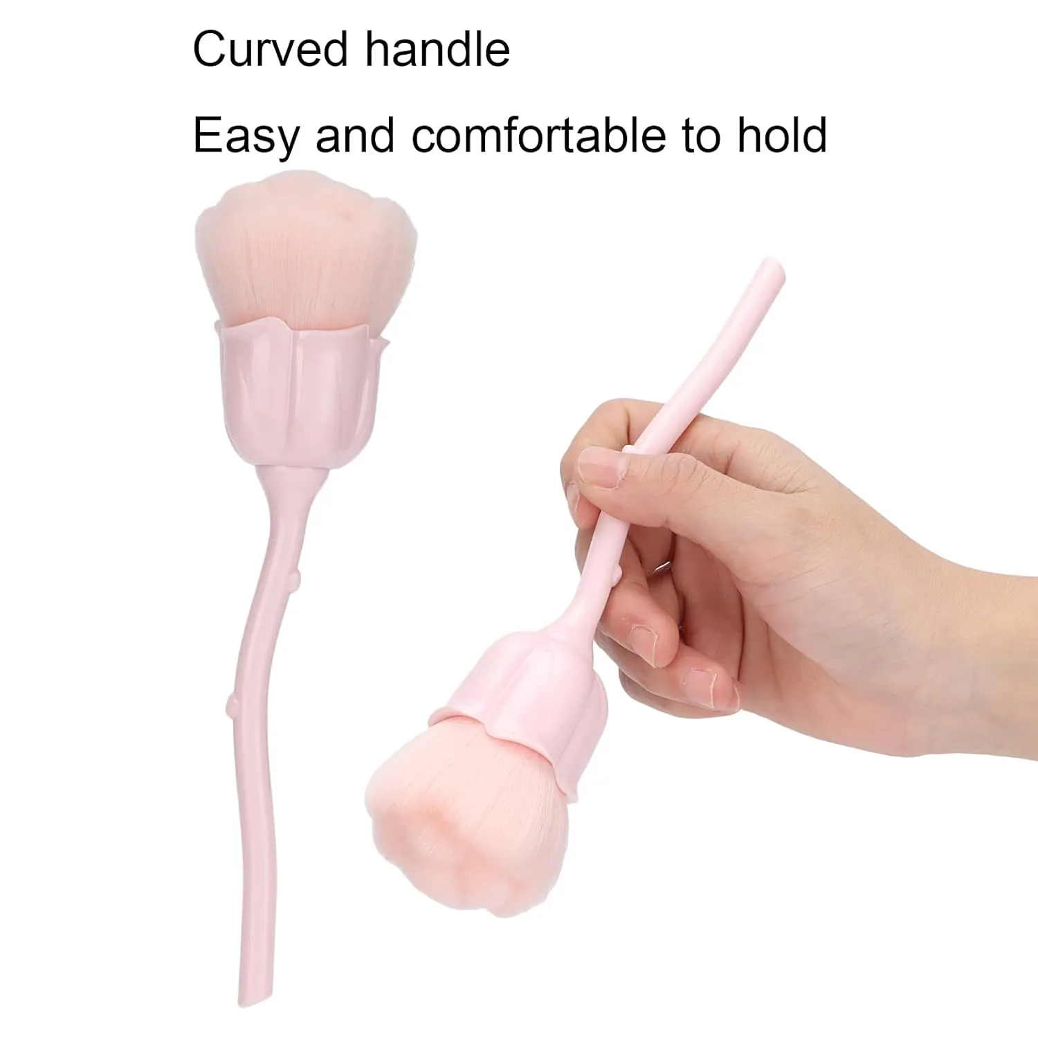 Nail Dust Brush,Rose Shaped Nail Cleansing Dust Brush,Makeup Loose Powder Brush,Acrylic Nail Brush Professional Nail DIY Design Tools for Nail Art Salon and Household(08)