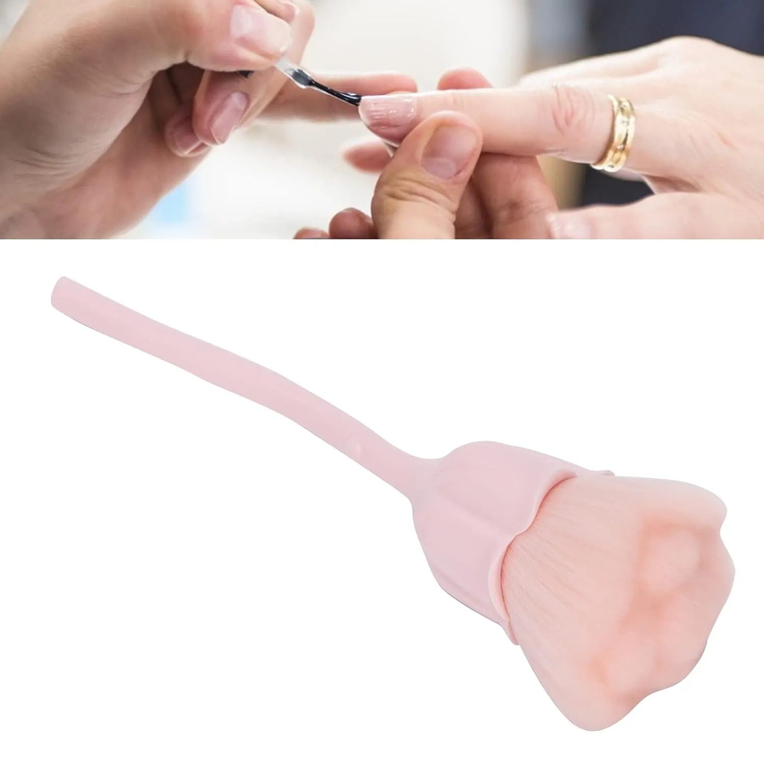 Nail Dust Brush,Rose Shaped Nail Cleansing Dust Brush,Makeup Loose Powder Brush,Acrylic Nail Brush Professional Nail DIY Design Tools for Nail Art Salon and Household(08)