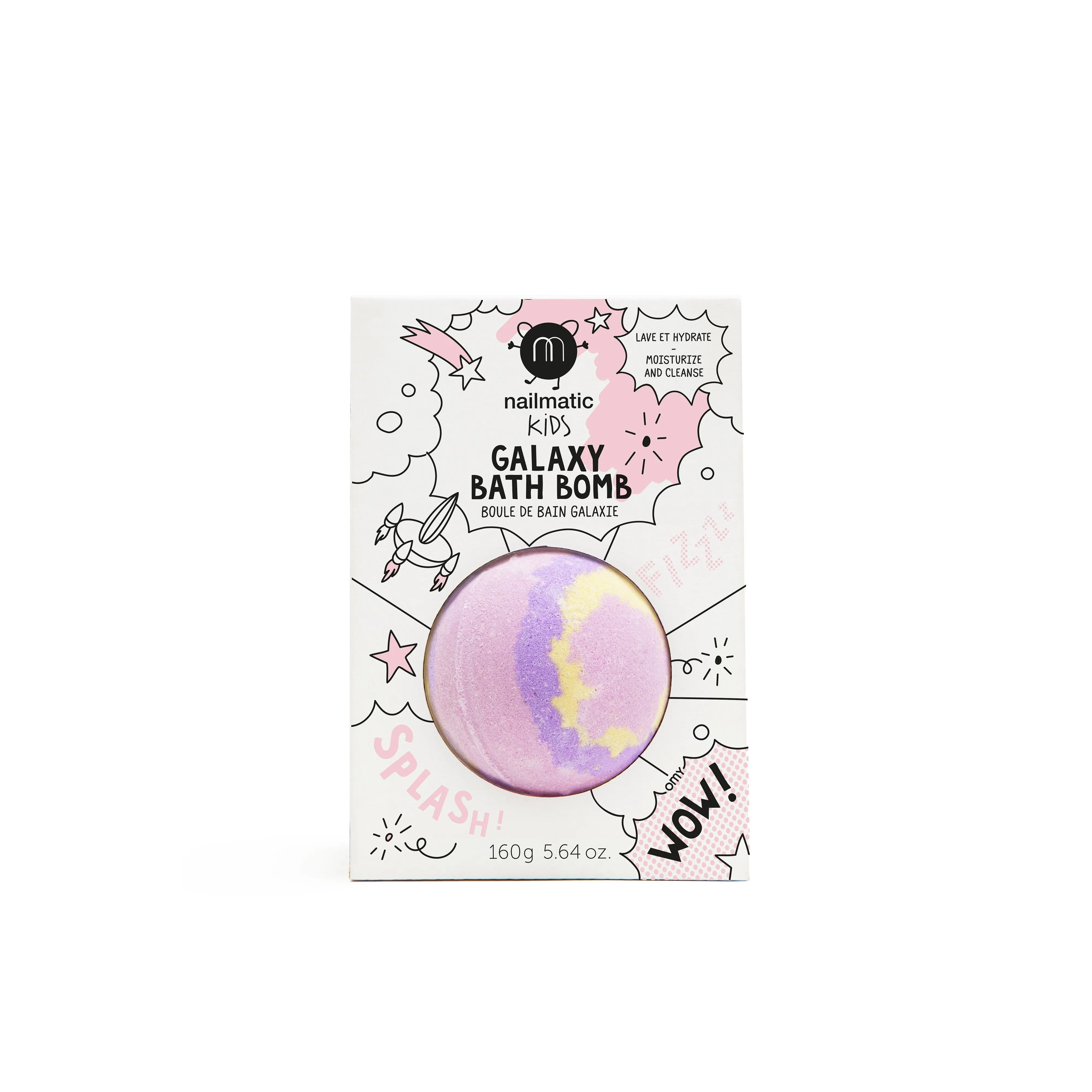 Nailmatic Kids Colouring Bath Bomb For Kids - Supernova - Pink/Yellow/Purple