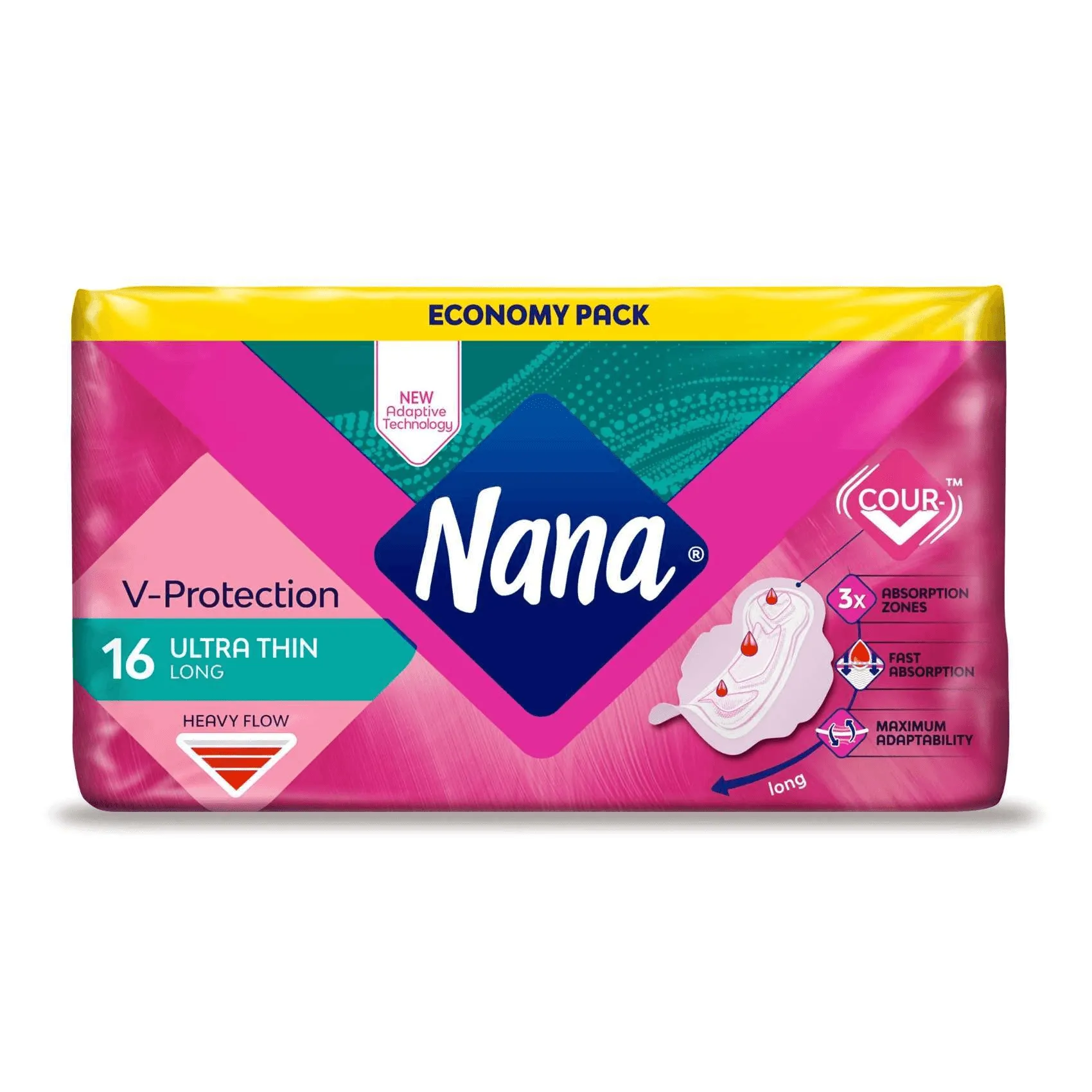 Nana Ultra Long Super Wings Sanitary Pads White -  16 Pads