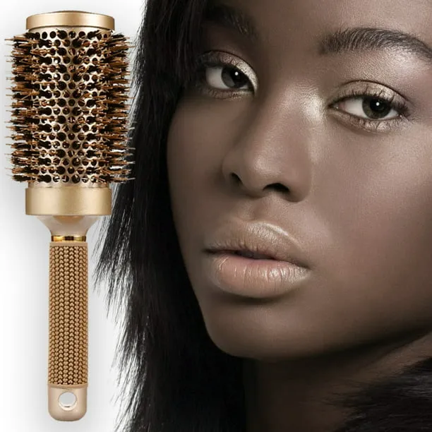 Nano Technology Thermal Ceramic & lonic Round Barrel Hair Brush with Natural Boar Bristle for Blow Drying, Curling, Styling, Straightening Women (1.8 inch)&nbsp;