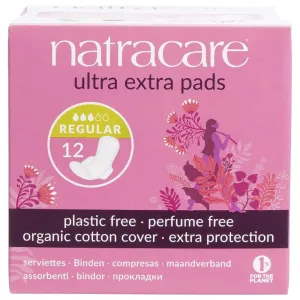 Natracare Organic Cotton Ultra Extra Pads 12pk - Normal